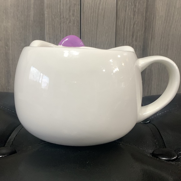New Hello Kitty Face Purple Bow Sculpted Coffee Mug By Sanrio & Silver Buffalo - Picture 5 of 8